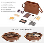 Befen Anti-Theft Crossbody Bag For Women Genuine Leather, Small Cross Body Shoulder Handbags With Rfid Card Slots