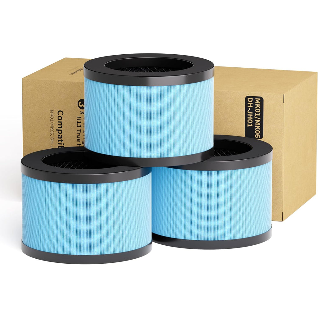 Mk06 Mk01 True Hepa Replacement Filter Compatible With Aroeve Mk01 Mk06, Voopnu Dh-Jh12 Dh-Jh01, Tolife Tz-K1 And Freaire Kn6391 Air Purifier, Standard Version, 3 Pack