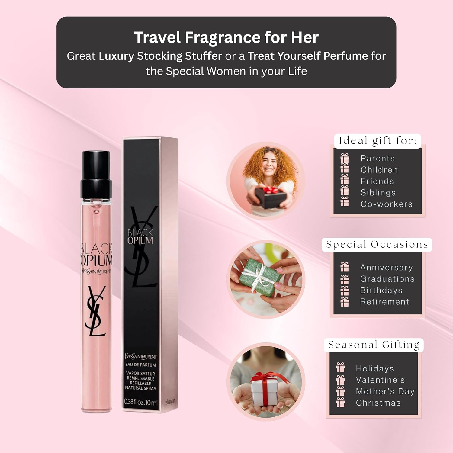 Yves Saint Laurent Black Opium Eau De Parfum Spray for Women .33 oz.