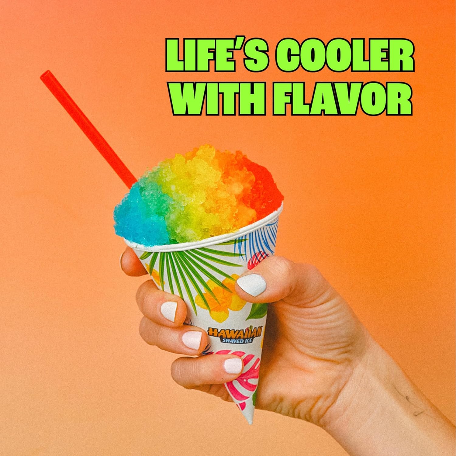 Hawaiian Shaved Ice S900A Snow Cone and Shaved Ice Machine with 2 Reusable Plastic Ice Mold Cups, Non-slip Mat, Instruction Manual, 1-year Manufacturer’s Warranty, 120V, White