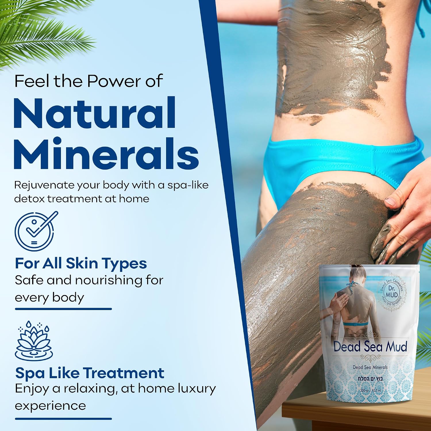 Dr. Mud'S Dead Sea Mud Body Mask From Israel, 10.5 Oz – Black Clay Body Treatment With Natural Dead Sea Minerals Deep Cleansing Skin & Beauty Mask – Skin Care Detox Product For Men & Women