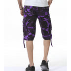 Mens Camo Cargo Shorts Cotton Multi-Pocket Outdoor Camouflage Cargo Shorts