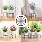Bussdis Plant Stand 1 Pcs-10.2 In Flower Pot Stand Plant Rack For Indoor And Outdoor Courtyard Gardens Black