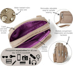 Baggallini Triple Zip Small Crossbody Bag For Women - Lightweight Convertible Fanny Pack Belt Bag