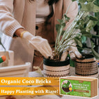 2Pcs Organic Coco Coir Bricks Soil Blocks- 100% Natural Compressed Coco Peat Brick Coconut Fiber Substrate With Low Ec& Ph Balance, High Expansion Coco Coir Pith Coconut Husk For Garden