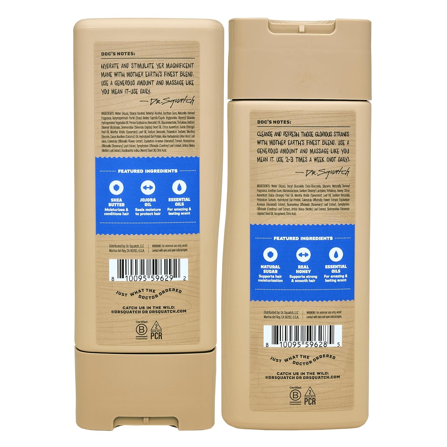 Dr. Squatch Men's Natural Shampoo and Conditioner Set – Sulfate & Paraben Free Natural Shampoo and Conditioner for Men – Scalp Nourishing Formula – Fresh Falls (11 fl oz, 2-Pack)