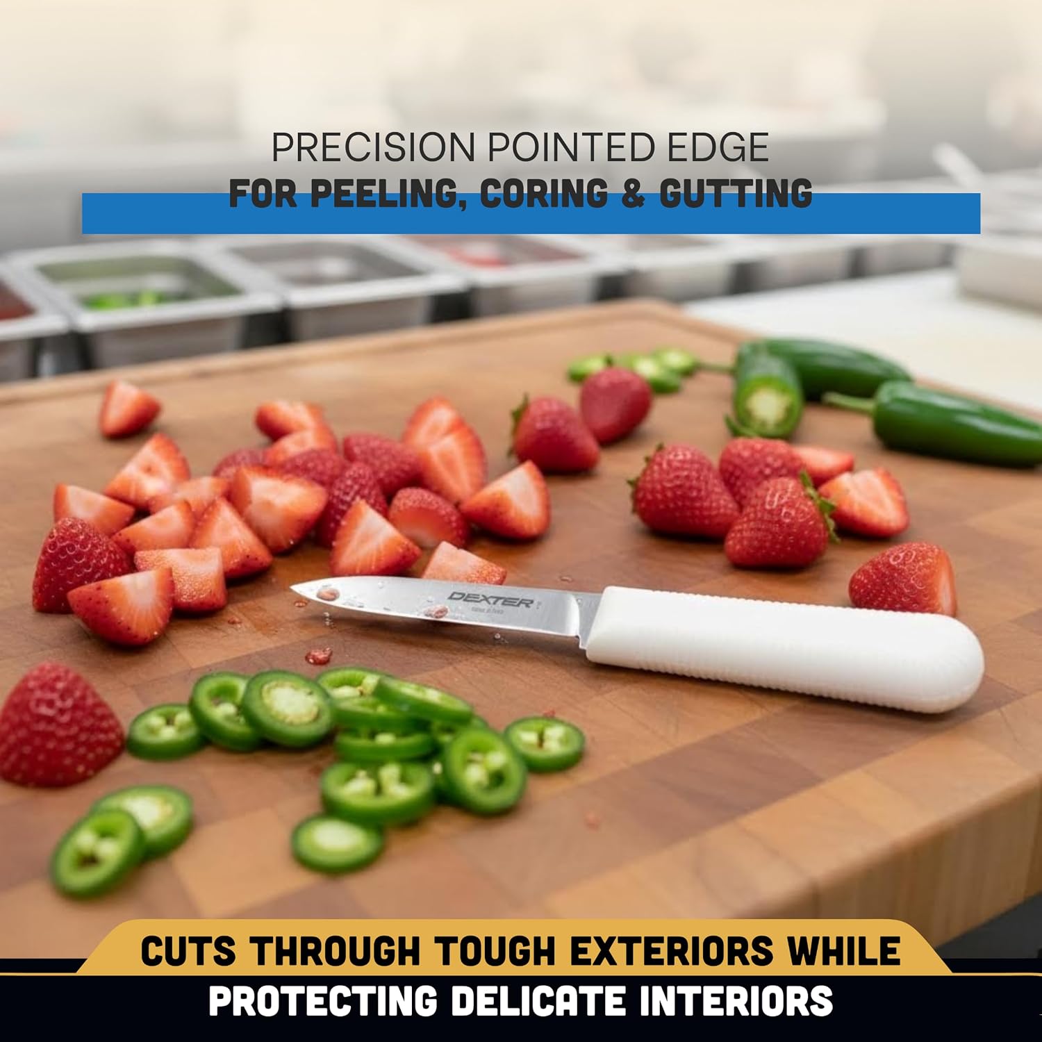 Dexter-Russell Sani-Safe 3-Pack Of 3¼" Paring Knives, Slip-Resistant White Handles, Durable Dexsteel Blades – Ideal For Precise Peeling & Carving Fruits And Vegetables, Nsf Certified