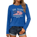 4th of July Shirts for Women Patriotic Shirts Red White and Blue Shirt USA Tshirt American Flag Long Sleeve Tees Tops