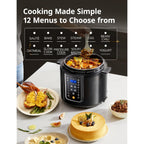 Comfee’ 12-In-1 Electric Pressure Cooker, Instant Multi, Non-Stick Pot, Yogurt Maker, Rice Cooker, Slow, Sauté Steamer, Pressure Cooker 6 Quart Black