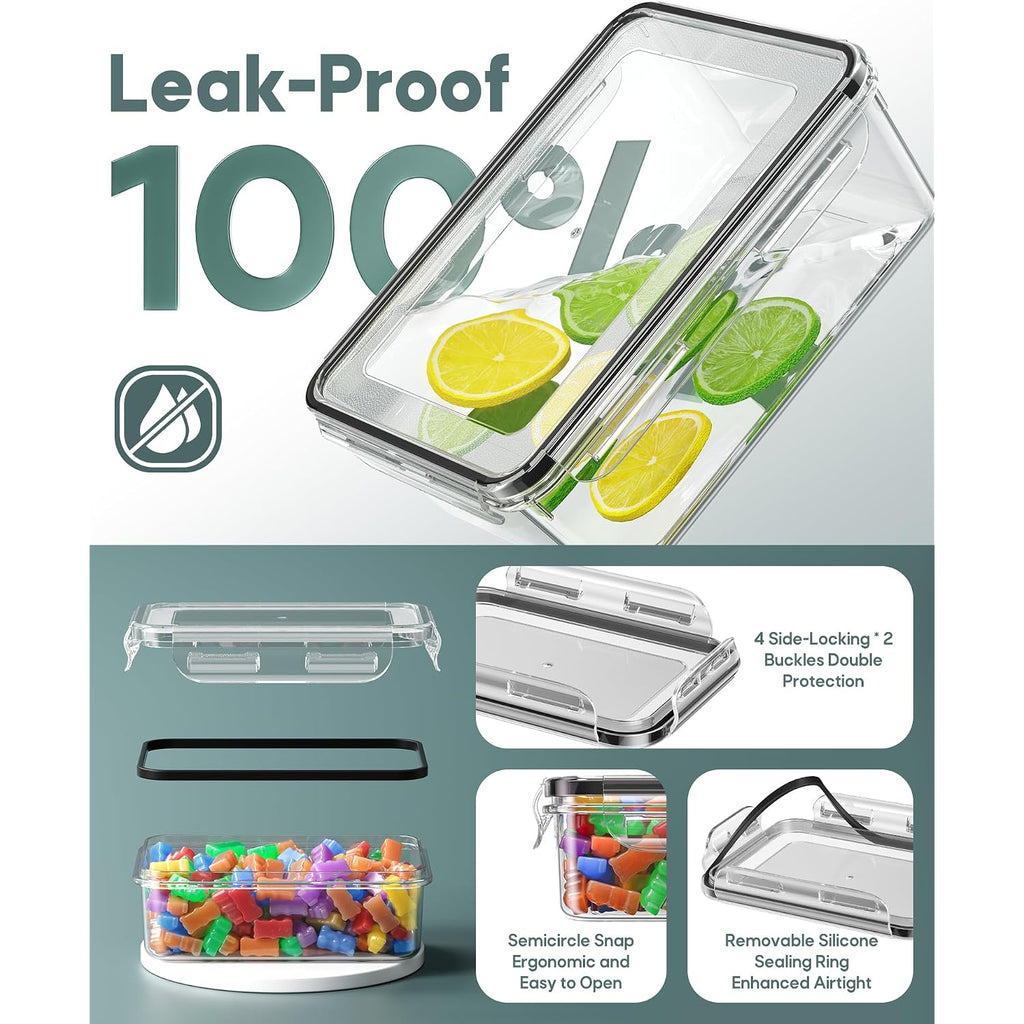 60 Pcs Food Storage Containers With Lids Airtight, (30 Lids & 30 Containers) Leak Proof Containers Set For Kitchen, Meal Prep, Bpa-Free, Pvc-Free Plastic, Microwave/Dishwasher Safe, Extra Labels & Pen