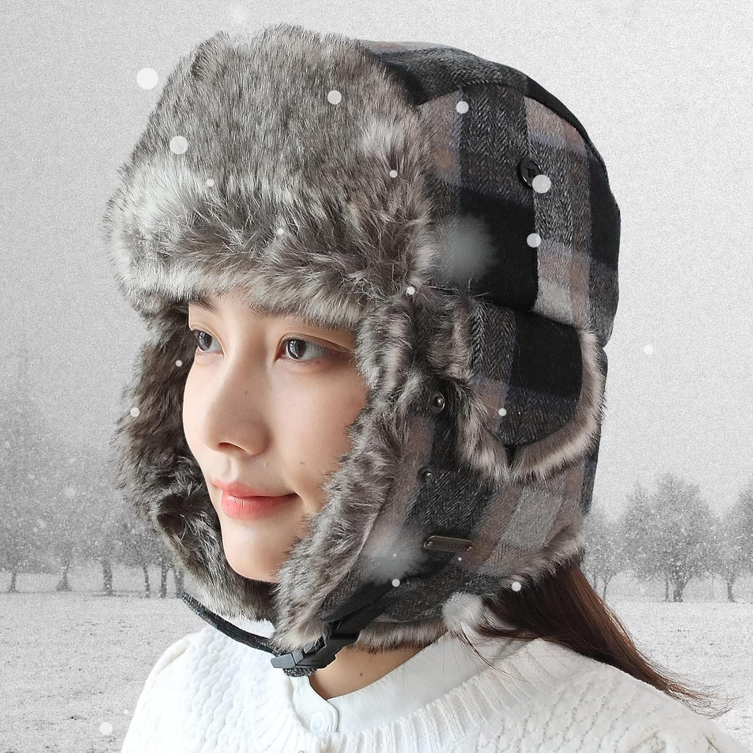 Unisex Winter Trapper Hat Cold Proof Keep Warm Hat with Ear Flaps for Hunting Skiing Trooper Winter Outdoor Activities