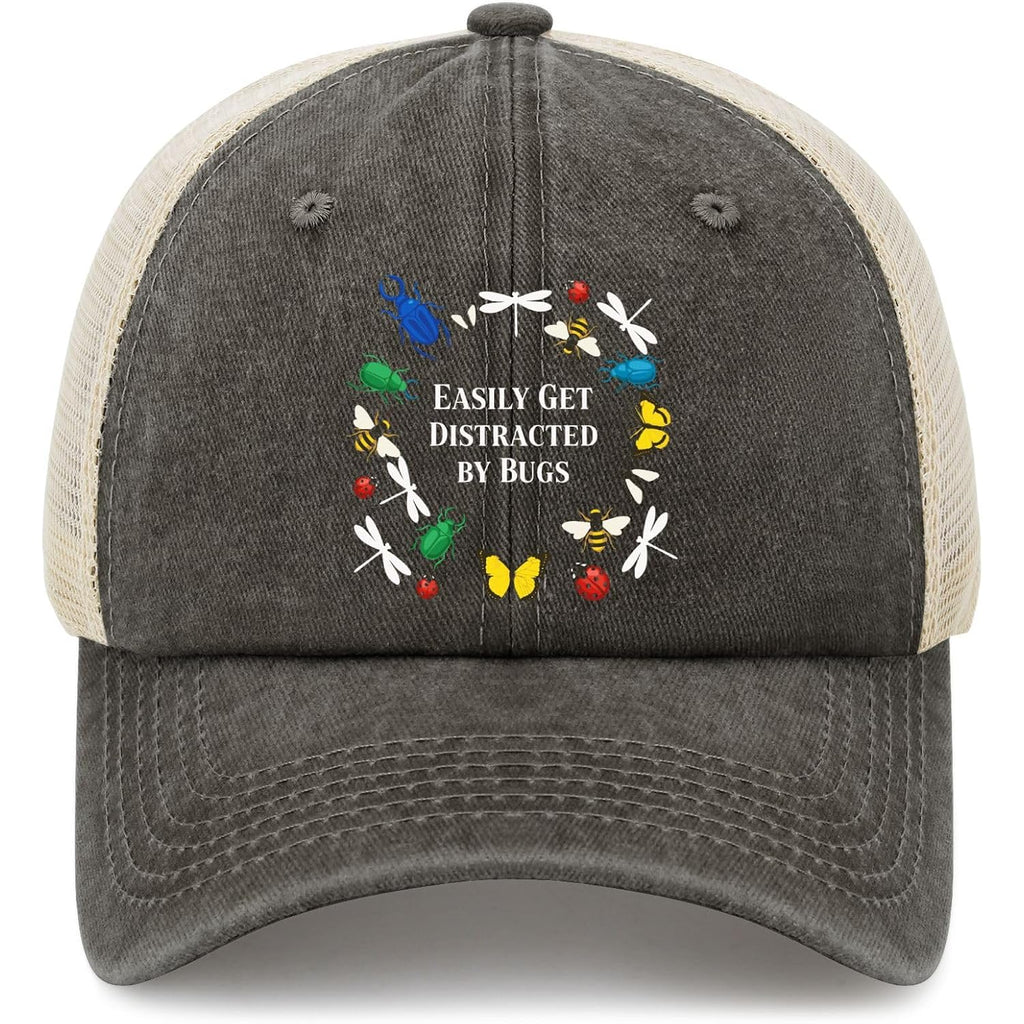 Easily Distracted By Dachshund Baseball Cap - Funny Wiener Dog Hat Dog Mom Dad Gift Easily Distracted By Bugs5