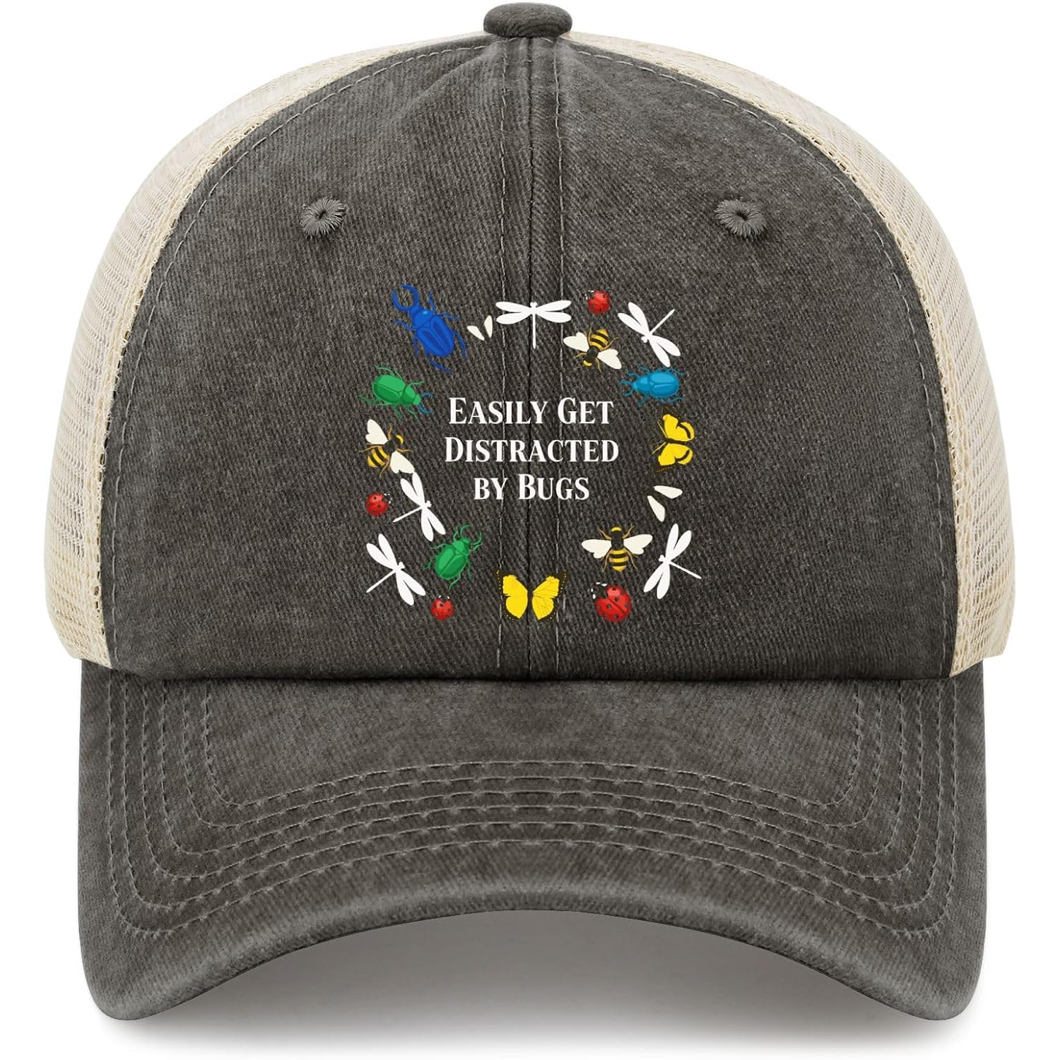 Easily Distracted By Dachshund Baseball Cap - Funny Wiener Dog Hat Dog Mom Dad Gift Easily Distracted By Bugs5