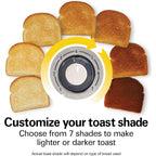 Hamilton Beach Extra-Wide Slot 2 Slice Toaster With Bagel & Defrost Buttons | Browning Control With 7 Shades | Auto Shutoff | Toast Boost | Slide-Out Crumb Tray | Black & Stainless Steel | 22633G