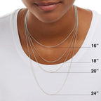 Amazon Essentials Sterling Yellow Gold or Silver Thin 0.8mm Box Chain Necklace