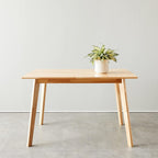 Amazon Basics Fsc Certified Sturdy Solid Wood Rectangular Dining Table, Easy Assembly, Kitchen Table, 29.5"D X 47.2"W X 29.5"H, Natural Wood