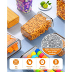 Airtight Food Storage Containers with Lids, 24 PCS Kitchen and Pantry Organization Canisters, BPA-Free, PVC-Free, Food-grade Plastic Leak-proof Jars for Cereal, Flour, Sugar, Extra 24 Labels & Marker