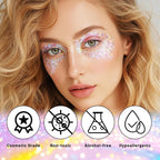 Dazzle Body Glitter Stick,Sparkly Face Glitter Makeup,Holographic Hair Glitters Mermaid Makeup Rave Outfits For Women, Shimmer Face Paint Stick Singer Concert Accessories
