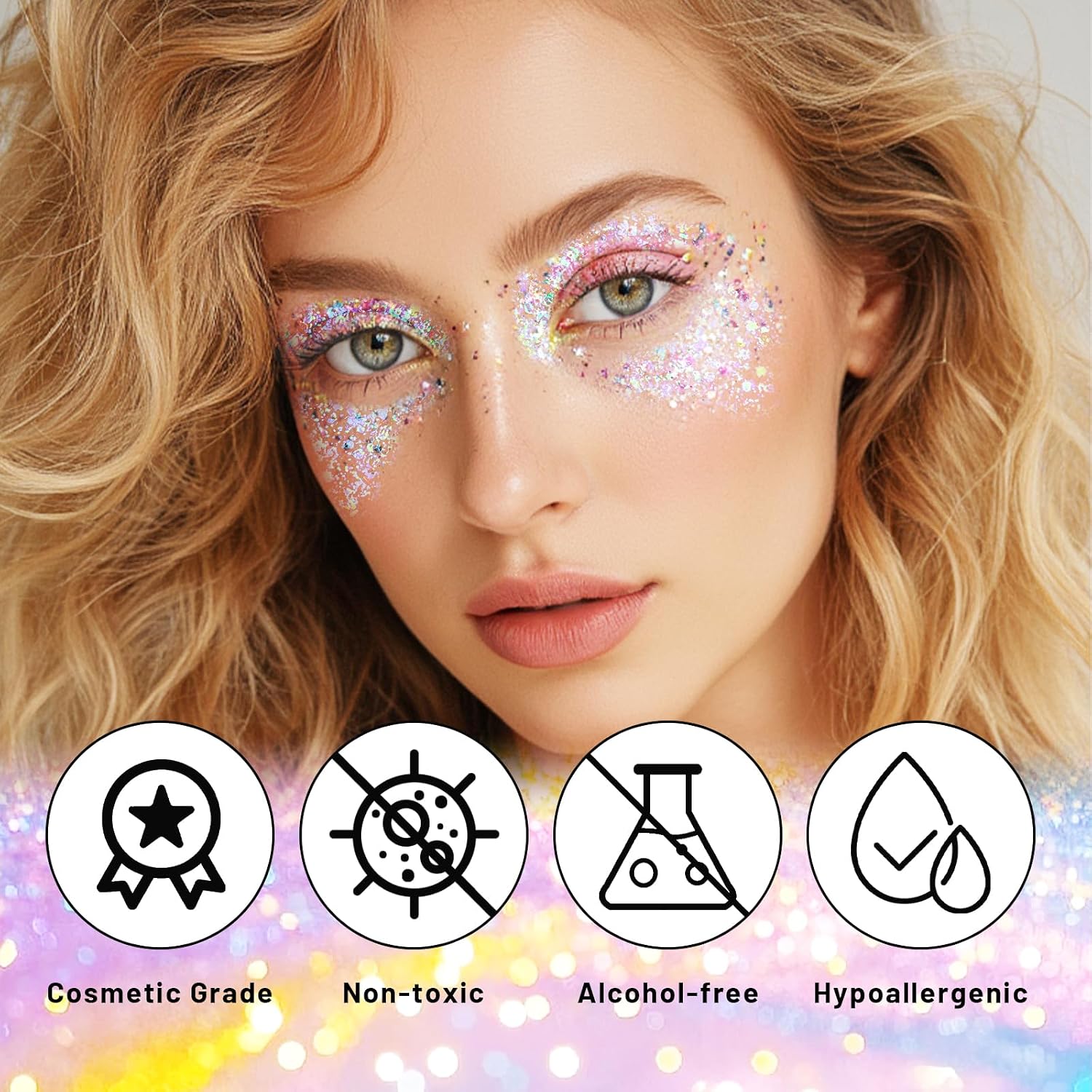 Dazzle Body Glitter Stick,Sparkly Face Glitter Makeup,Holographic Hair Glitters Mermaid Makeup Rave Outfits For Women, Shimmer Face Paint Stick Singer Concert Accessories