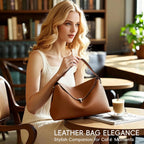 Leather Crossbody Bag for Women, Multiple Compartments for Everyday & Travel