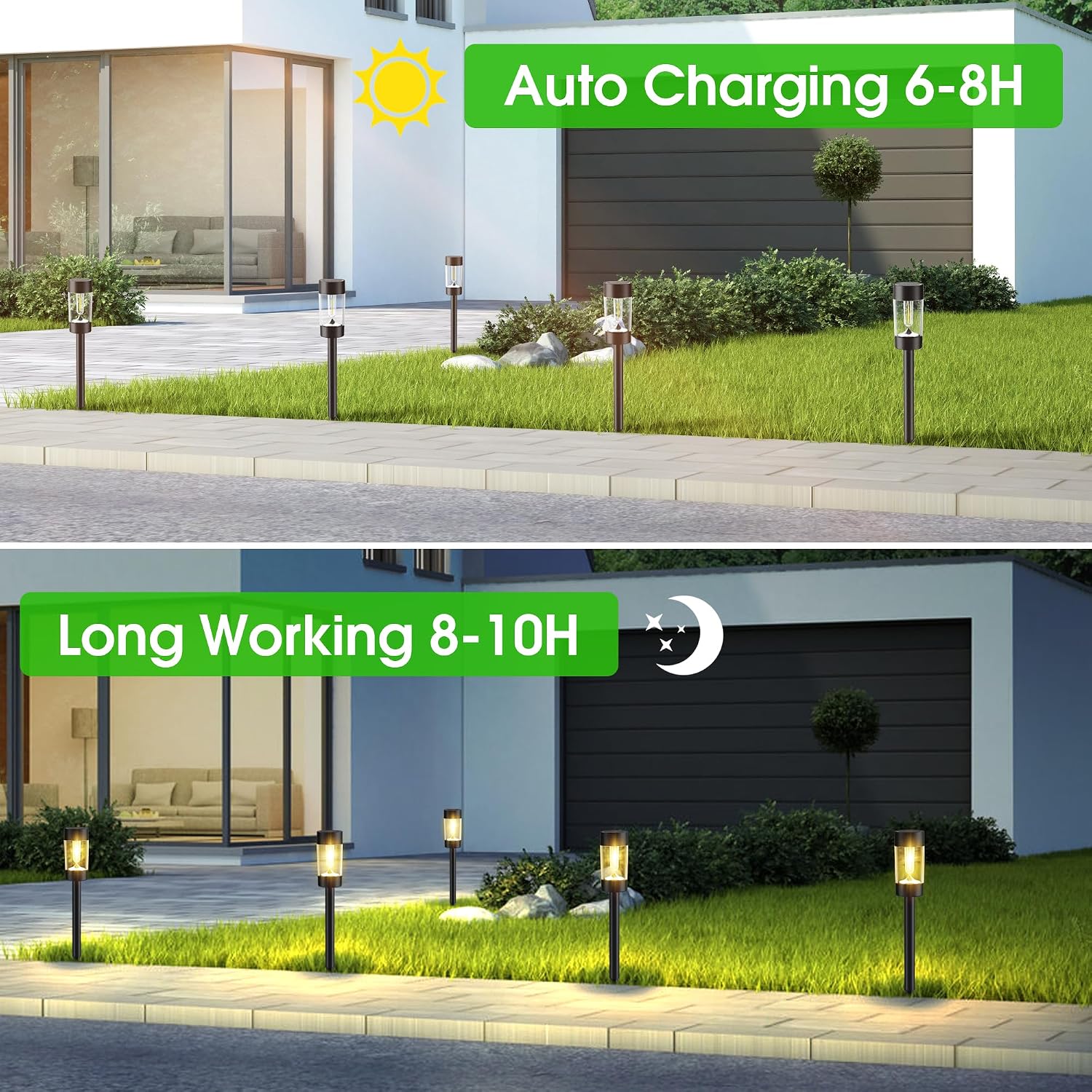 Solar Lights Outdoor, 12 Pack Waterproof Solar Landscape Lighting For Pathway Garden Yard Path Walkway Driveway Lawn Patio Outside Decor, Warm White