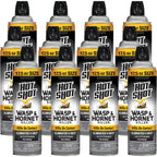 Hot Shot Wasp And Hornet Killer 17.5 Ounces, Bonus Size, Up To 27-Foot Jet Spray, 12 Pack, Black
