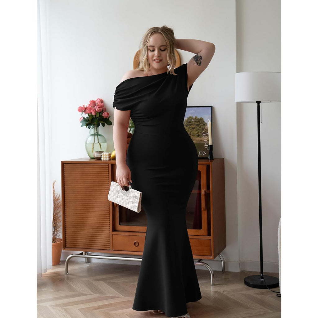 Ymduch Women'S Elegant Sleeveless Off Shoulder Bodycon Long Formal Party Evening Dress