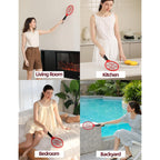 Electric Fly Swatter 2 Pack (Red & Blue), Battery Powered Bug Zapper Racket For Mosquitoes & Flies, Safe Protective Mesh, Indoor & Outdoor Use, Batteries Not Included