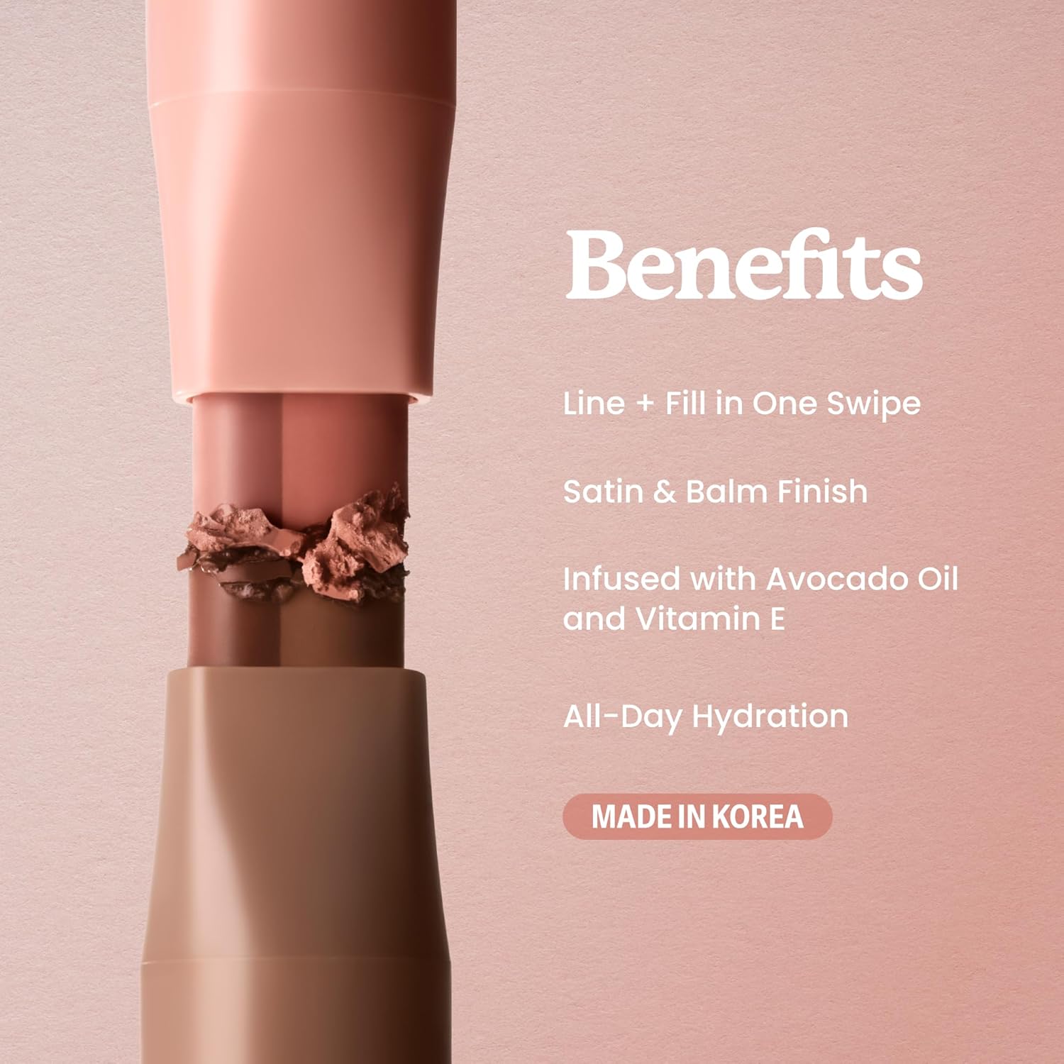 Sacheu DoubleDown Lip Definer — 2-in-1 Lip Liner & Balm — Long-Lasting Korean Make Up Lipstick with Satin Finish, Avocado Oil & Vitamin E (Keep it Pink)