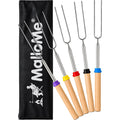 Mallome Smores Sticks For Fire Pit Long - Marshmallow Roasting Sticks Smores Kit - Smore Skewers Hot Dog Fork Campfire Cooking Equipment, Camping Essentials S'Mores Gear Outdoor Accessories 32" 5 Pack