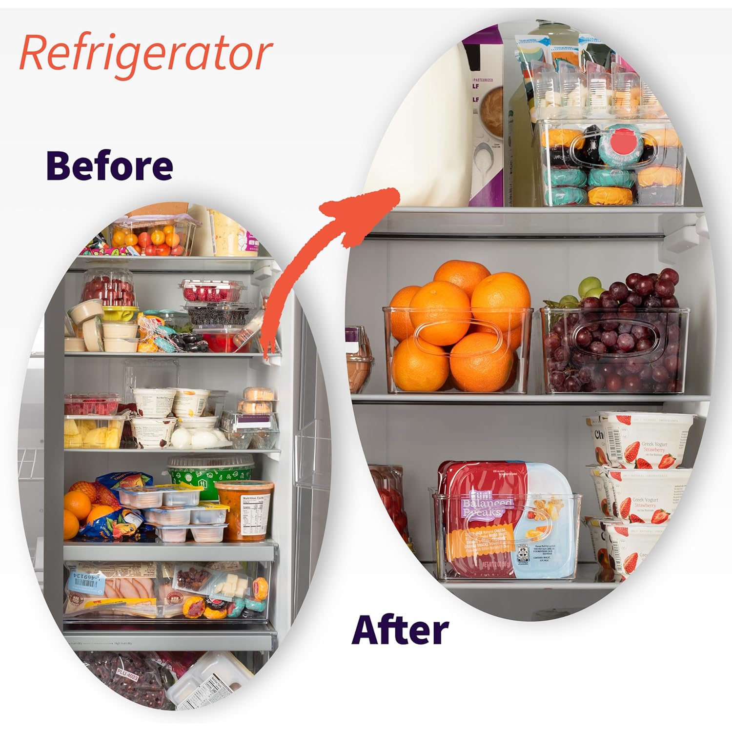 ClearSpace Plastic Pantry Organization and Storage Bins with Removable Dividers – Perfect Kitchen Organization or Kitchen Storage – Refrigerator Organizer Bins, Cabinet Organizers (2 Pack)