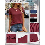 Womens 3 Pack Tshirts for Women Short Sleeve Shirt Crewneck Basic Tee Summer Tops Lightweight Plain Workout Clothes