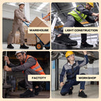 Steel Toe Shoes For Men Lightweight Safety Work Shoes With Kevlar Puncture Resistant Midsole Comfortable Low Top Work Shoes For Warehouse Factory Light Construction