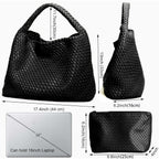 Geelyda Woven Tote Bag for Women with Purse, Fashion Shoulder Hobo Underarm Bags, Large Woven Handmade Work Commuter Day Bags