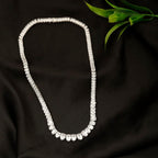14K White Gold Lab Grown Diamond Tennis Necklace, 5.15 Carats, VS1 Clarity, E-F Color, Oval Cut 4 Prongs Fine Jewelry for Gifts