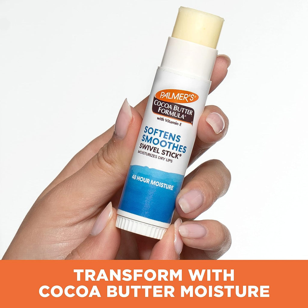 Palmer'S Cocoa Butter Formula Moisturizing Swivel Stick, Pack Of 3 | Vitamin E Lip Balm For Beach Bag, Multi-Purpose Face & Body Moisturizer Stick, Ideal For Treating Dry Skin Patches