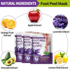 3 Pcs Foot Peeling Mask & 5 pcs Moisturizing Foot Mask ,Exfoliator Peel Off Calluses Dead Skin Callus Remover, Dry Skin Moisturizer for Soft Smooth Touch Feet,Foot Care Spa Peeling Gifts for Women Men
