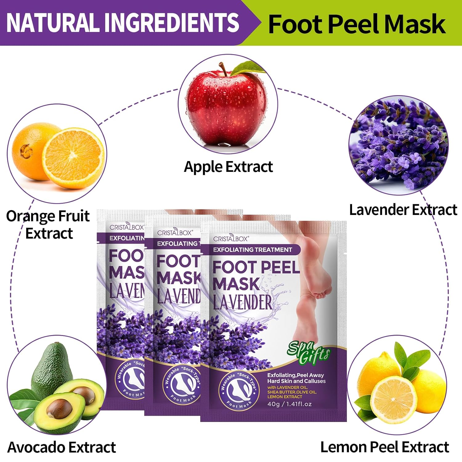 3 Pcs Foot Peeling Mask & 5 pcs Moisturizing Foot Mask ,Exfoliator Peel Off Calluses Dead Skin Callus Remover, Dry Skin Moisturizer for Soft Smooth Touch Feet,Foot Care Spa Peeling Gifts for Women Men