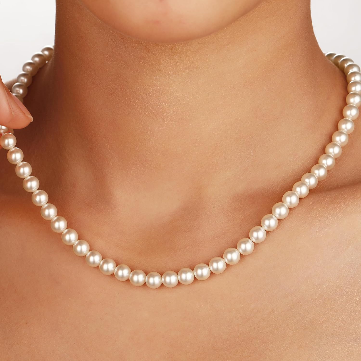 Ritach Mothers Day Gifts for Mom Daughter Wife - Real Gold Plated Pearl Necklaces for Women Dainty Round Drop Pearl Necklace Layered Gold Necklace for Women Teen Girl Bridesmaid Wedding Birthday Gifts