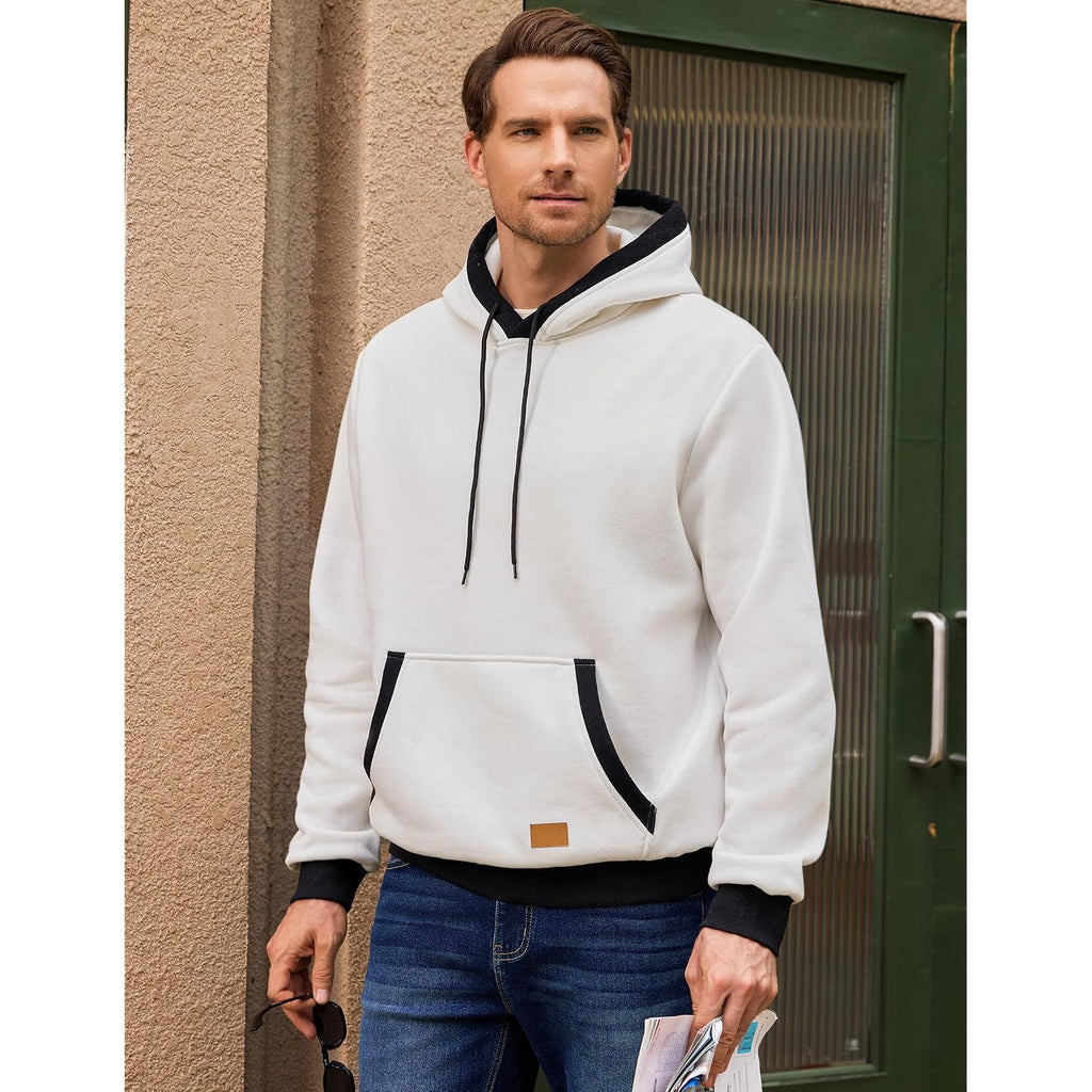 Jmierr Men'S Cotton Casual Hoodies Sweatshirts Fashion Long Sleeve Drawstring Fleece Pullover Hoodie With Pockets