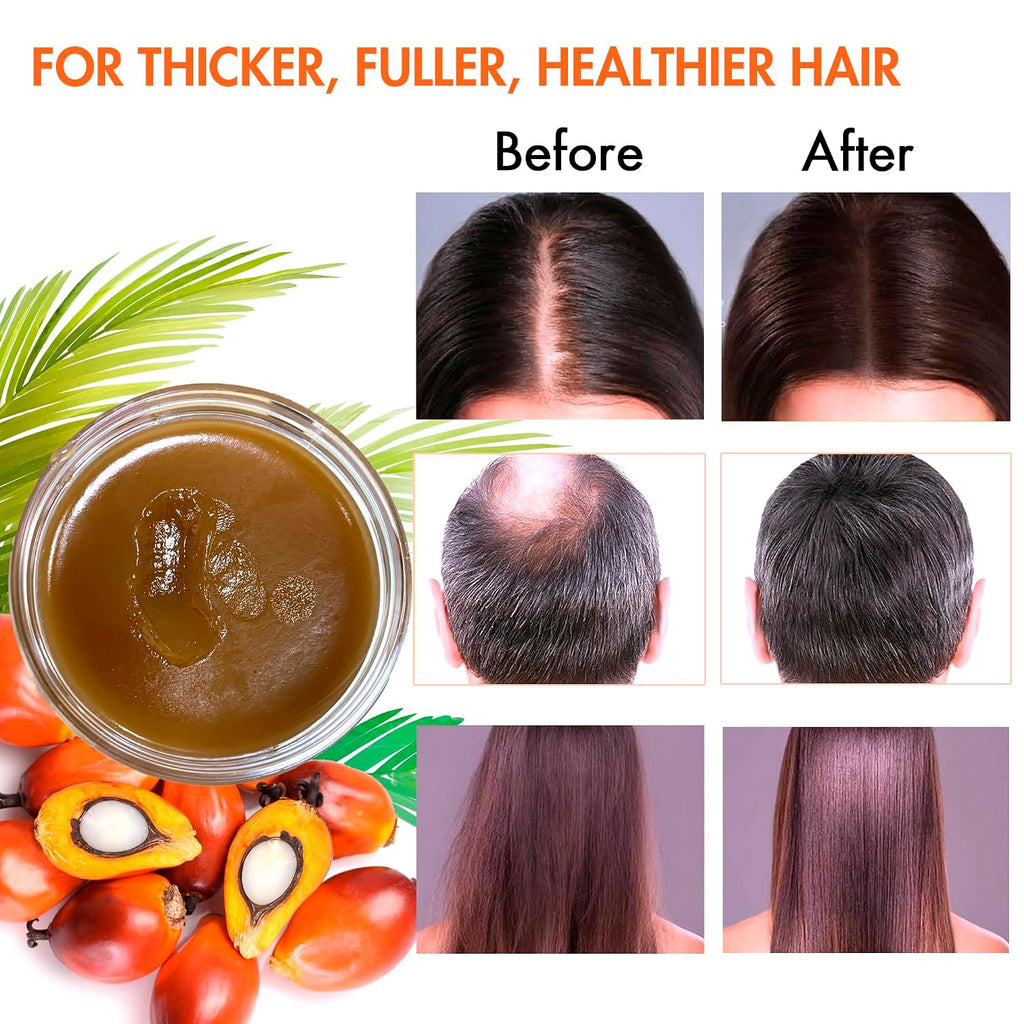 Raw Batana Oil For Hair Growth, 100% Natural Pure Botana Oil Paste From Honduras, Unrefined Organic Batana Hair Mask For Prevent Hair-Loss, Enhances Thickness For Men & Women 5.3 Oz