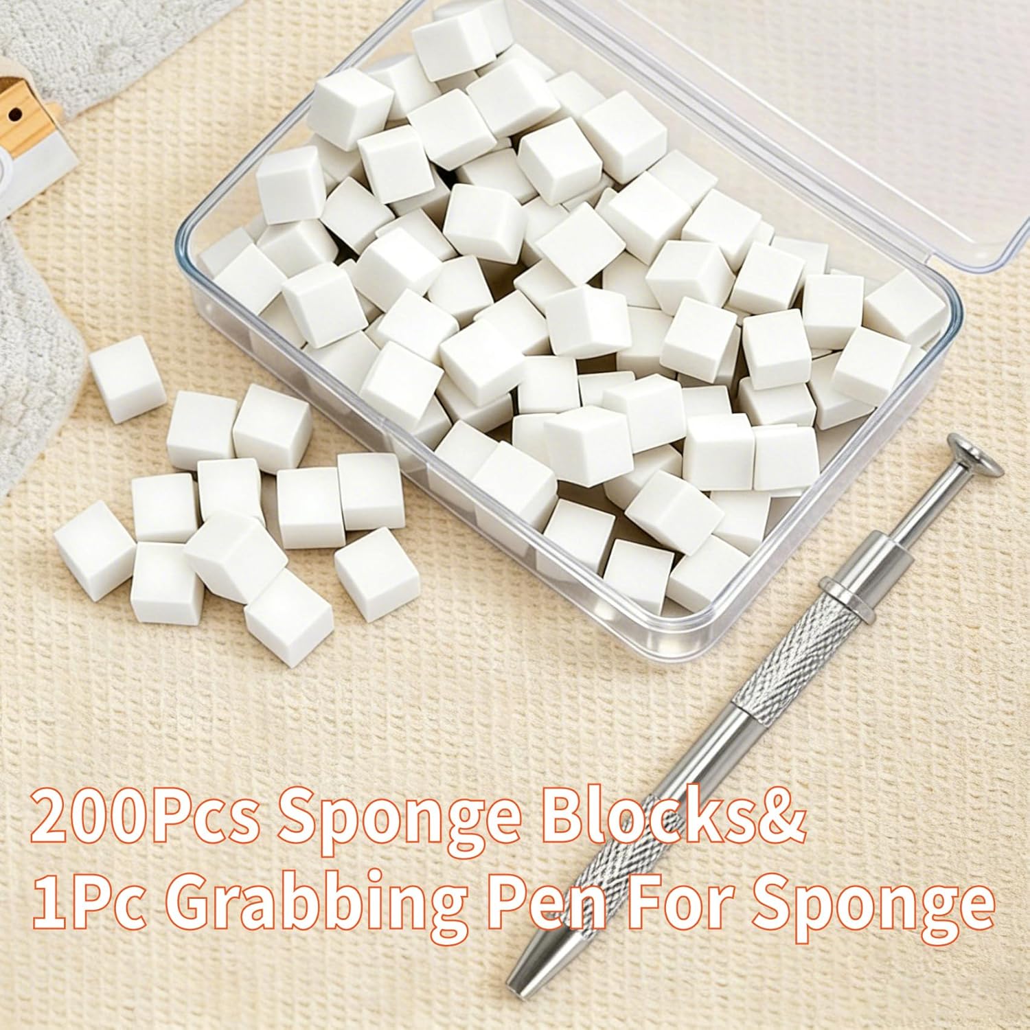 200Pcs Nail Sponges for Ombre:Soft Nail Art Sponges With Grabbing Pen for Gradient Ombre Blush Chrome Design Effects,Professional Accessories Supplies for Home and Salon Use