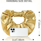 Clutch Purse for Women - Evening Clutch PU Leather Pleated Bag Designer Handbag for Party Prom Wedding