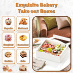 RYDDOY 4 Pack Cupcake Boxes, Hold 12 Standard Cupcakes, Cupcake Containers with Window and Inserts, High Grade Cupcake Holder, for Birthday Holiday Party, Supplies for Cupcakes, Desserts and More