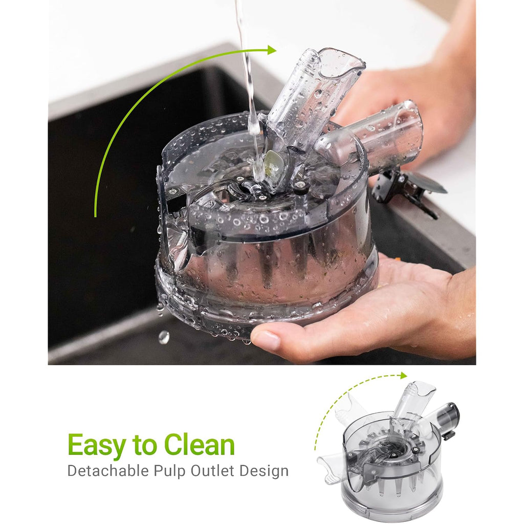 Tuumiist Juicer Machines, Cold Press Juicer With 5.8" Extra Large Feed Chute Fit Whole Fruits & Vegetables Easy To Clean, High Juice Yield, Bpa Free (Black)