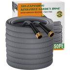 Garden Hose 50 Ft, Non-Expanding Water Hose, Ultra-Light & Flexible, Burst-Resistant, Kink-Free, High-Pressure Garden Hose All-Weather Use For Lawns, Gardens, And Outdoor Cleaning