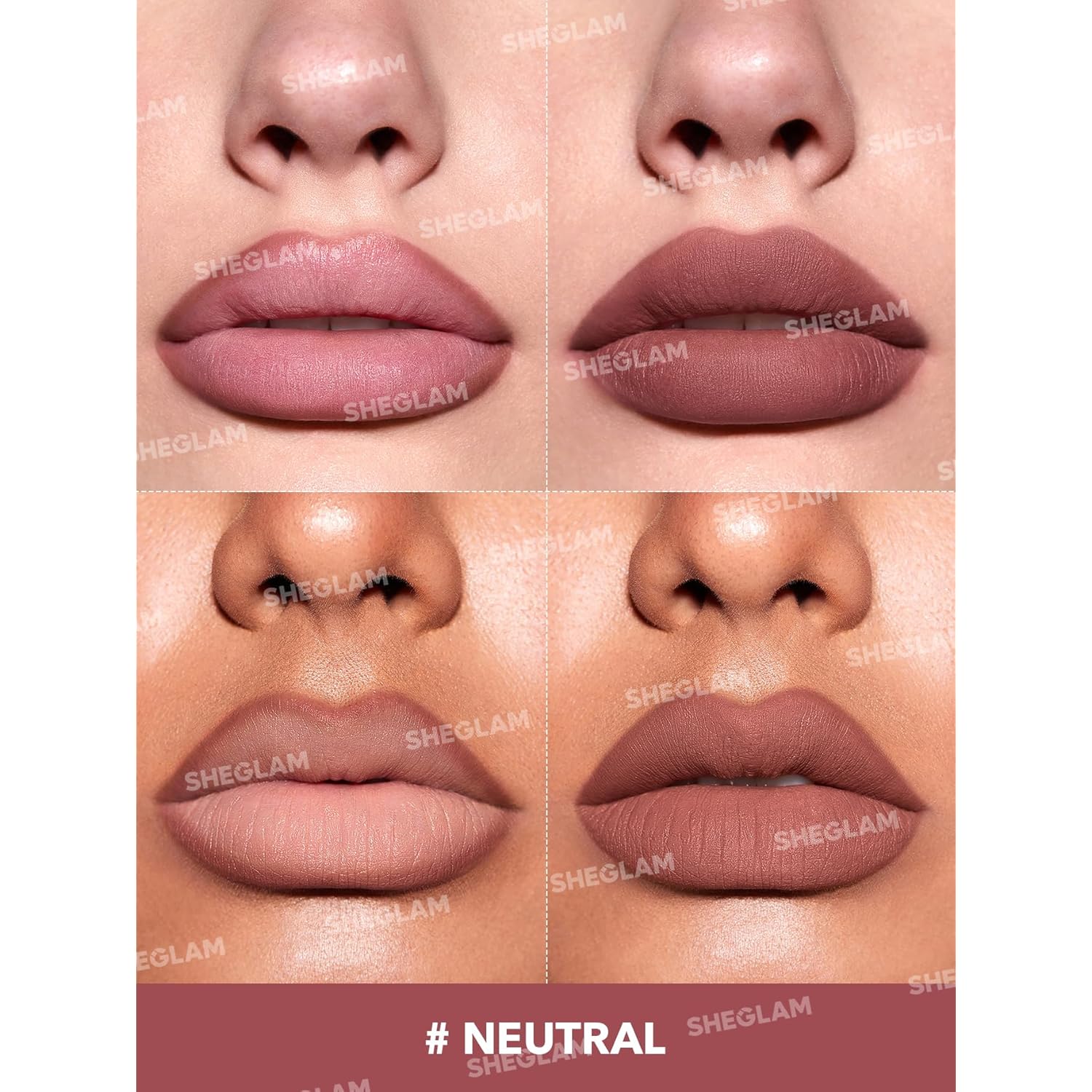 SHEGLAM Lip Liner Creamy Matte Pencil High Pigment Not Easy to Fade Silky Smooth Matte Contour Tint Lip Makeup-Neutral