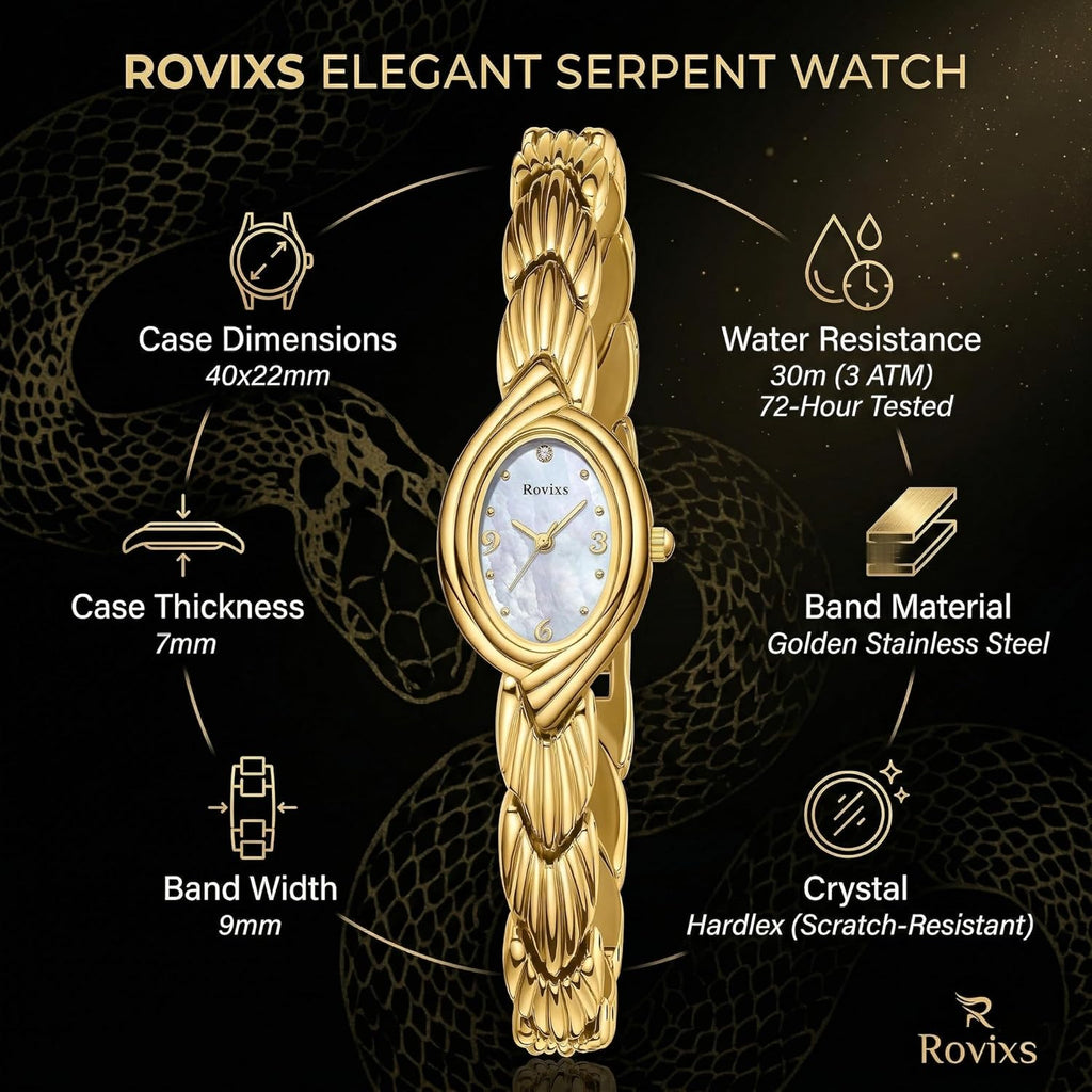 Small Elegant Womens Quartz Watch, Japanese Movement, Classic Vintage Ladies Dress Watch, Water Resistant, Adjustable Bracelet with Tool