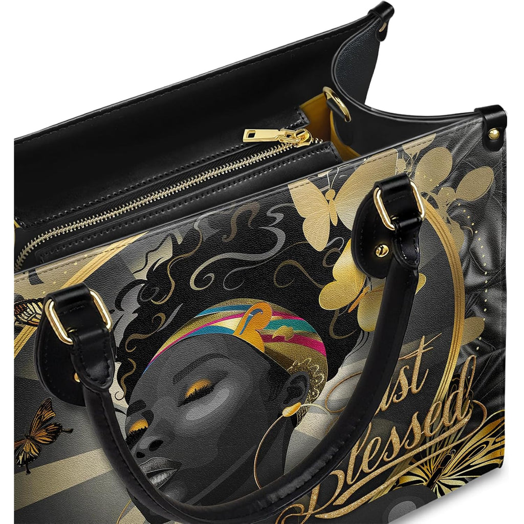Afroyla Afrocentric Art HandBag for Black Women – Premium Vegan Leather, Work & Everyday Bag, Thoughtful Surprise for Her.