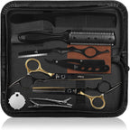 Professional Hair Cutting Shears, Haircut Scissors Kit With Thinning & Texturizing Scissors, Straight Shears For Salon Home Use Barber Black Gold